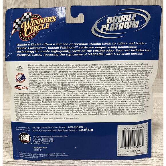 Lot of 3 Jeff Gordon #24 2001 CHAMPION Action Winners Double Platinum 200 Years - Picture 11 of 12